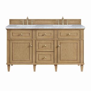 James Martin JM 424-V60D Lorelai 60 Inch Free-Standing Double Sink Bathroom Vanity with 3 CM Top