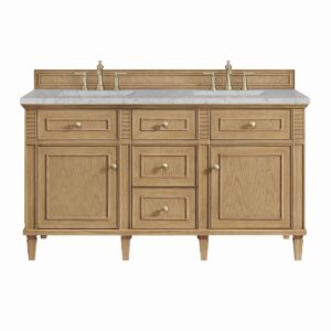 James Martin JM 424-V60D Lorelai 60 Inch Free-Standing Double Sink Bathroom Vanity with 3 CM Top