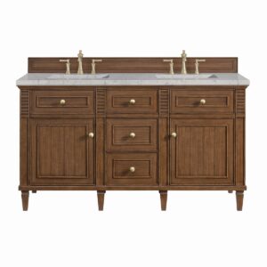 James Martin JM 424-V60D Lorelai 60 Inch Free-Standing Double Sink Bathroom Vanity with 3 CM Top