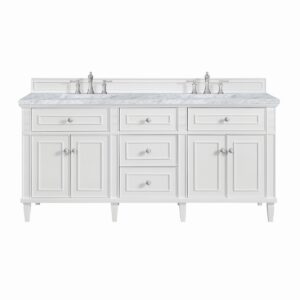 James Martin JM 424-V72 Lorelai 72 Inch Free-Standing Double Sink Bathroom Vanity with 3 CM Top