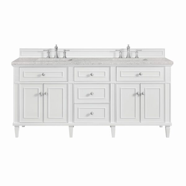 James Martin JM 424-V72 Lorelai 72 Inch Free-Standing Double Sink Bathroom Vanity with 3 CM Top