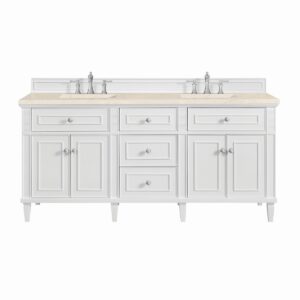 James Martin JM 424-V72 Lorelai 72 Inch Free-Standing Double Sink Bathroom Vanity with 3 CM Top