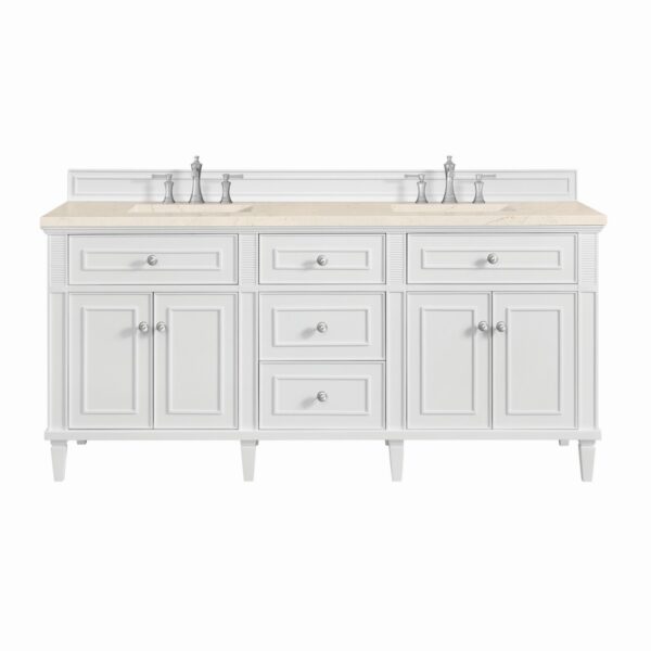 James Martin JM 424-V72 Lorelai 72 Inch Free-Standing Double Sink Bathroom Vanity with 3 CM Top