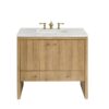 James Martin 435-V36-LNO-3AF Hudson 36 Inch Light Natural Oak Single Sink Vanity with 3 cm Arctic Fall Top