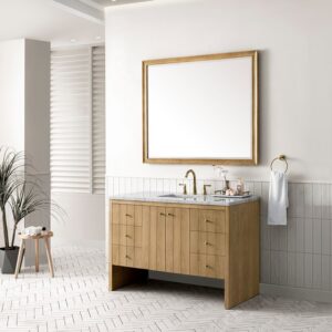 James Martin 435-V48-LNO-3AF Hudson 48 Inch Light Natural Oak Single Sink Vanity with 3 cm Arctic Fall Top