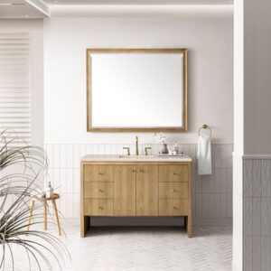 James Martin 435-V48-LNO-3EMR Hudson 48 Inch Light Natural Oak Single Sink Vanity with 3 cm Eternal Marfil Top