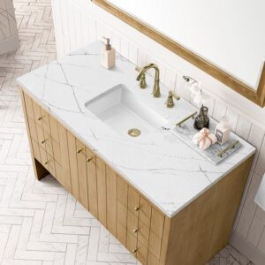 James Martin 435-V48-LNO-3ENC Hudson 48 Inch Light Natural Oak Single Sink Vanity with 3 cm Ethereal Noctis Top