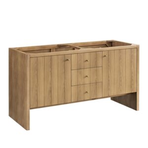 James Martin 435-V60D-LNO Hudson 59 7/8 Inch Light Natural Oak Double Sink Vanity Cabinet Only