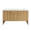 James Martin 435-V60D-LNO-3WZ Hudson 60 Inch Double Vanity in Light Natural Oak with 3cm White Zeus Top