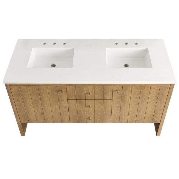 James Martin 435-V60D-LNO Hudson 59 7/8 Inch Light Natural Oak Double Sink Vanity Cabinet Only