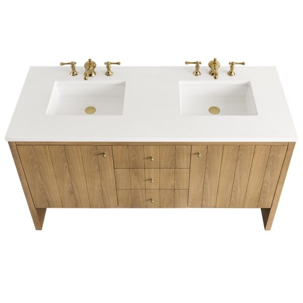 James Martin 435-V60D-LNO Hudson 59 7/8 Inch Light Natural Oak Double Sink Vanity Cabinet Only