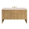 James Martin 435-V60S-LNO-3EMR Hudson 60 Inch Light Natural Oak Single Sink Vanity with 3 cm Eternal Marfil Top