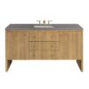 James Martin 435-V60S-LNO-3GEX Hudson 60 Inch Light Natural Oak Single Sink Vanity with 3 cm Grey Expo Top