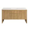 James Martin 435-V60S-LNO-3WZ Hudson 60 Inch Single Vanity in Light Natural Oak with 3cm White Zeus Top