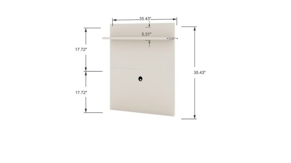 Manhattan Comfort Tribeca 35.43 Mid-Century Modern TV Panel with Overhead D?cor Shelf in Off White