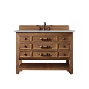 James Martin 500-V48-HON-3ESR Malibu 48 Inch Single Vanity Cabinet in Honey Alder with 3 CM Eternal Serena Quartz Top