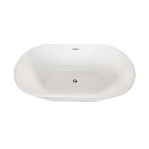 Altair 50859-BAT-WH-F Cielo 59 1/8 x 29 1/2 Inch Freestanding Soaking Acrylic Bathtub