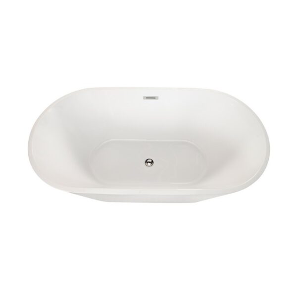 Altair 50859-BAT-WH-F Cielo 59 1/8 x 29 1/2 Inch Freestanding Soaking Acrylic Bathtub