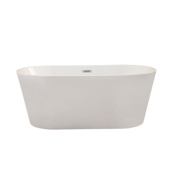 Altair 50859-BAT-WH-F Cielo 59 1/8 x 29 1/2 Inch Freestanding Soaking Acrylic Bathtub