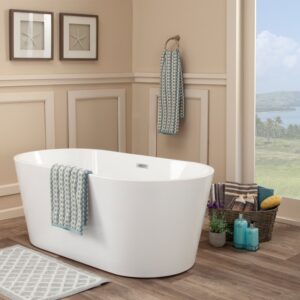 Altair 50867-BAT-WH-F Cielo 67 1/4 x 32 1/4 Inch Freestanding Soaking Acrylic Bathtub