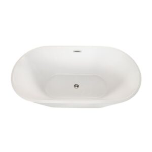 Altair 50867-BAT-WH-F Cielo 67 1/4 x 32 1/4 Inch Freestanding Soaking Acrylic Bathtub