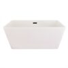 Altair 51251-BAT-WH-FB Regina 51 1/4 x 27 5/8 Inch Flatbottom Freestanding Acrylic Soaking Bathtub with Drain and Overflow - Glossy White