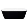 Altair 51563-BAT-BK-FC Kaprun 62 5/8 x 29 1/8 Inch Flatbottom Freestanding Acrylic Soaking Bathtub with Drain and Overflow - Glossy Black