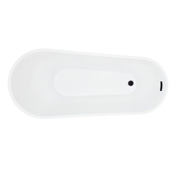 Altair 51867-BAT-WH-FB Ipure 67 x 29 1/8 Inch Flatbottom Freestanding Acrylic Soaking Bathtub with Drain and Overflow - Glossy White