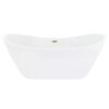 Altair 51967-BAT-WH-FS Vansza 67 x 31 1/2 Inch Flatbottom Freestanding Acrylic Soaking Bathtub with Drain and Overflow - Glossy White