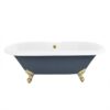 Altair 52167-BAT-GR-BB Kerta 66 7/8 x 29 1/8 Inch Acrylic Clawfoot Soaking Bathtub with Drain and Overflow - Glossy Gray