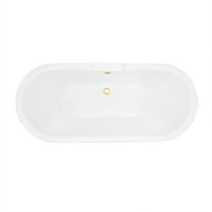 Altair 52167-BAT-GR-BB Kerta 66 7/8 x 29 1/8 Inch Acrylic Clawfoot Soaking Bathtub with Drain and Overflow - Glossy Gray