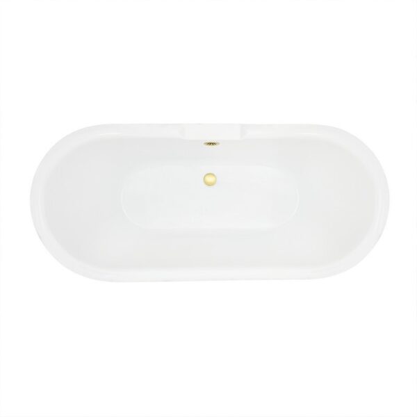 Altair 52167-BAT-GR-BB Kerta 66 7/8 x 29 1/8 Inch Acrylic Clawfoot Soaking Bathtub with Drain and Overflow - Glossy Gray