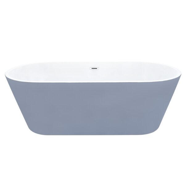 Altair 52367-BAT-GR-FC Szany 66 7/8 x 31 1/2 Inch Flatbottom Freestanding Acrylic Soaking Bathtub with Drain and Overflow - Matte Gray