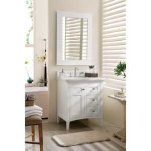 James Martin 527-V30-3WZ Palisades 30 Inch Single Vanity with 3cm White Zeus Quartz Top