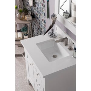 James Martin 527-V30-3WZ Palisades 30 Inch Single Vanity with 3cm White Zeus Quartz Top