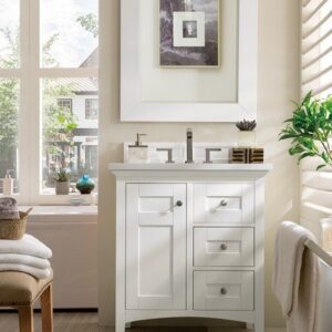 James Martin 527-V30-BW Palisades 30 Inch Single Vanity in Bright White