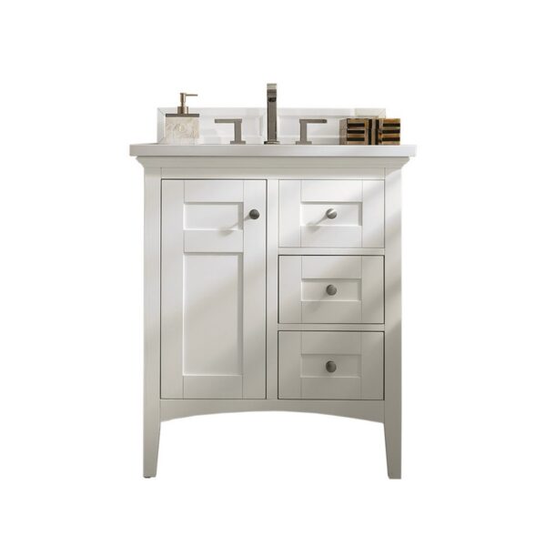 James Martin 527-V30-3WZ Palisades 30 Inch Single Vanity with 3cm White Zeus Quartz Top