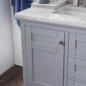 James Martin 527-V36-SL-3AF Palisades 36 Inch Single Vanity in Silver Gray with 3 cm Arctic Fall Solid Surface Top