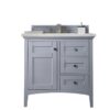 James Martin 527-V36-SL-3AF Palisades 36 Inch Single Vanity in Silver Gray with 3 cm Arctic Fall Solid Surface Top