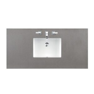 James Martin 527-V48-BW-3GEX Palisades 48 Inch Single Vanity in Bright White with 3 cm Grey Expo Quartz Top with Sink