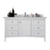 James Martin 527-V60S-BW-3CAR Palisades 60 Inch Single Vanity in Bright White with 3 cm Carrara Marble Top