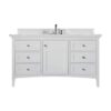 James Martin 527-V60S-BW-3ENC Palisades 60 Inch Single Vanity Cabinet with Ethereal Noctis Quartz Top - Bright White