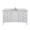 James Martin 527-V60S-BW-3ESR Palisades 60 Inch Single Vanity in Bright White with 3 CM Eternal Serena Quartz Top