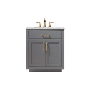 Altair 531030-CA-NM Ivy 30 Inch Single Sink Bathroom Vanity with Carrara White Marble Countertop