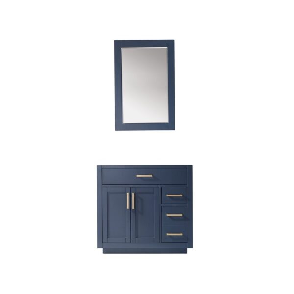 Altair 531036-CAB Ivy 36 Inch Single Sink Bathroom Vanity Cabinet Only with Mirror without Countertop