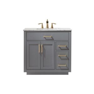 Altair 531036-CA-NM Ivy 36 Inch Single Sink Bathroom Vanity with Carrara White Marble Countertop