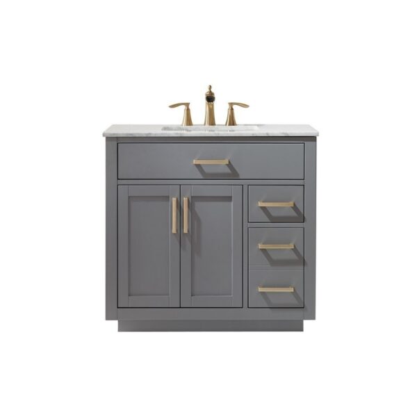 Altair 531036-CA-NM Ivy 36 Inch Single Sink Bathroom Vanity with Carrara White Marble Countertop