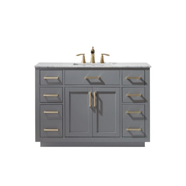 Altair 531048-CA-NM Ivy 48 Inch Single Sink Bathroom Vanity with Carrara White Marble Countertop