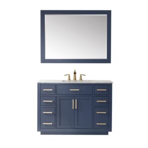 Altair 531048-CA Ivy 48 Inch Single Sink Bathroom Vanity Set with Carrara White Marble Countertop and Mirror