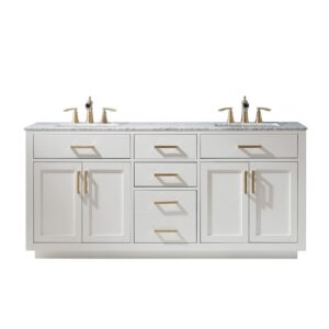 Altair 531072-CA-NM Ivy 72 Inch Double Sink Bathroom Vanity with Carrara White Marble Countertop